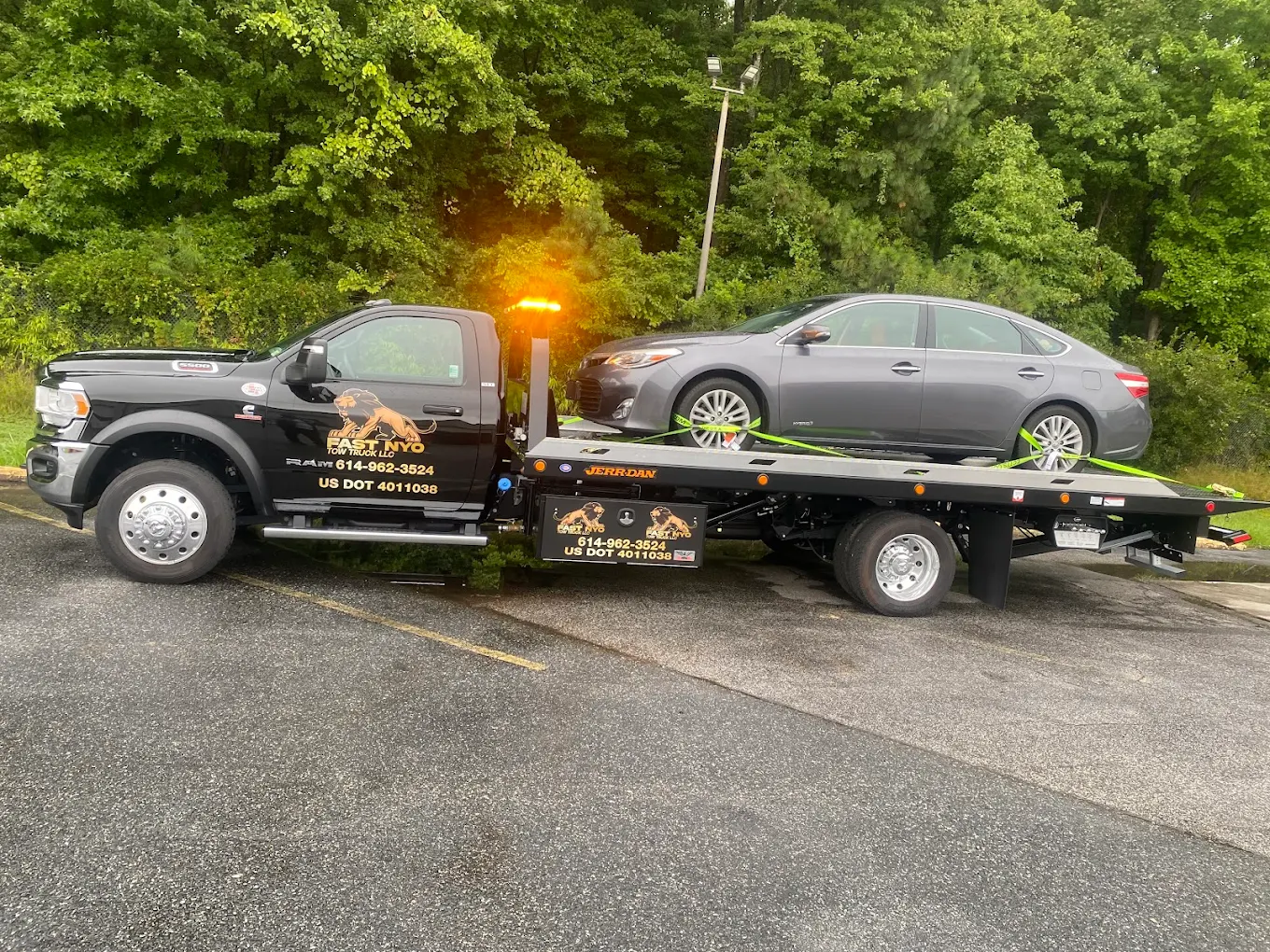F and C Towing truck ready to provide towing service